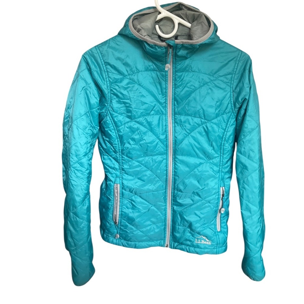 L.L. Bean Primaloft Teal Puffer Jacket Lightweight Hooded XXS